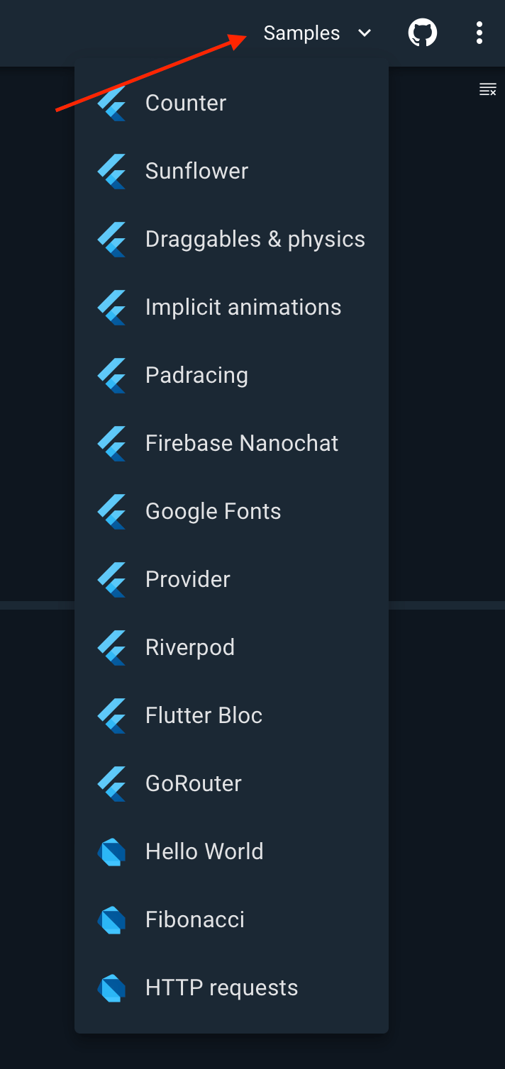 Dartpad New Project with Template Dartpad New Project with Template